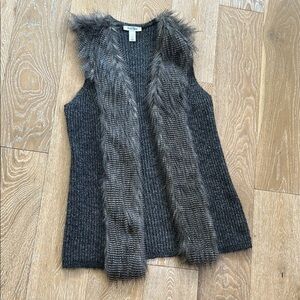 White House Black Market Fur Sweater Tunic